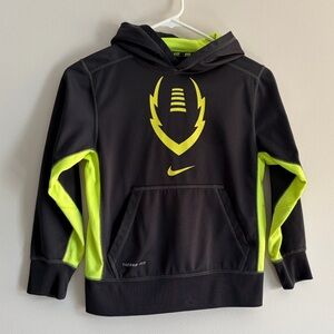 Nike Kids Black and Neon Green Hoodie